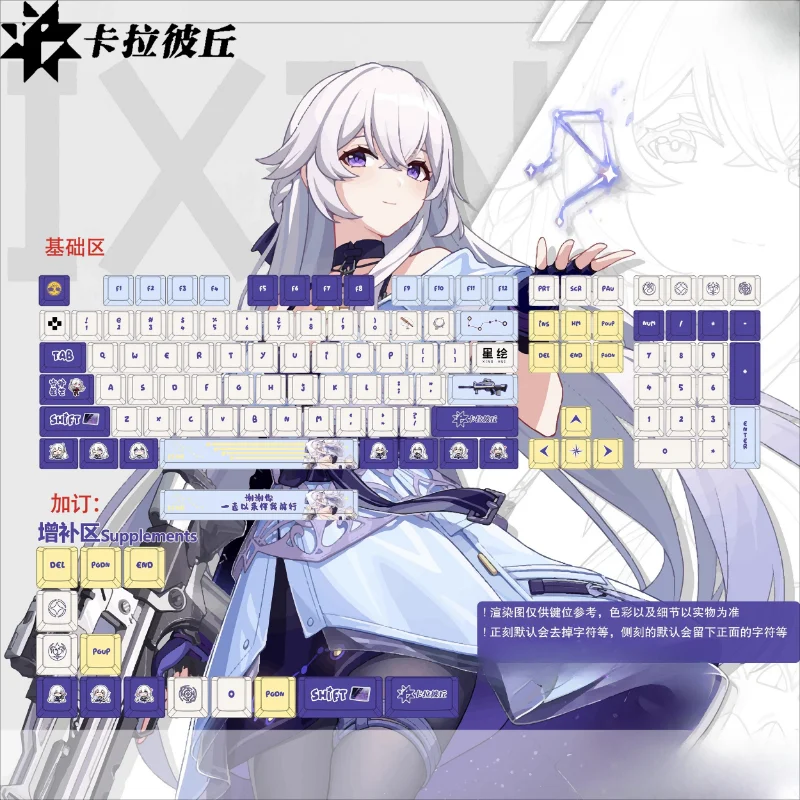 

MiFuny HuiXing Theme Keycaps Cute Anime Keycap PBT Cherry Profile Custom Key Caps for Mechanical Keyboard Gaming Girl Gifts