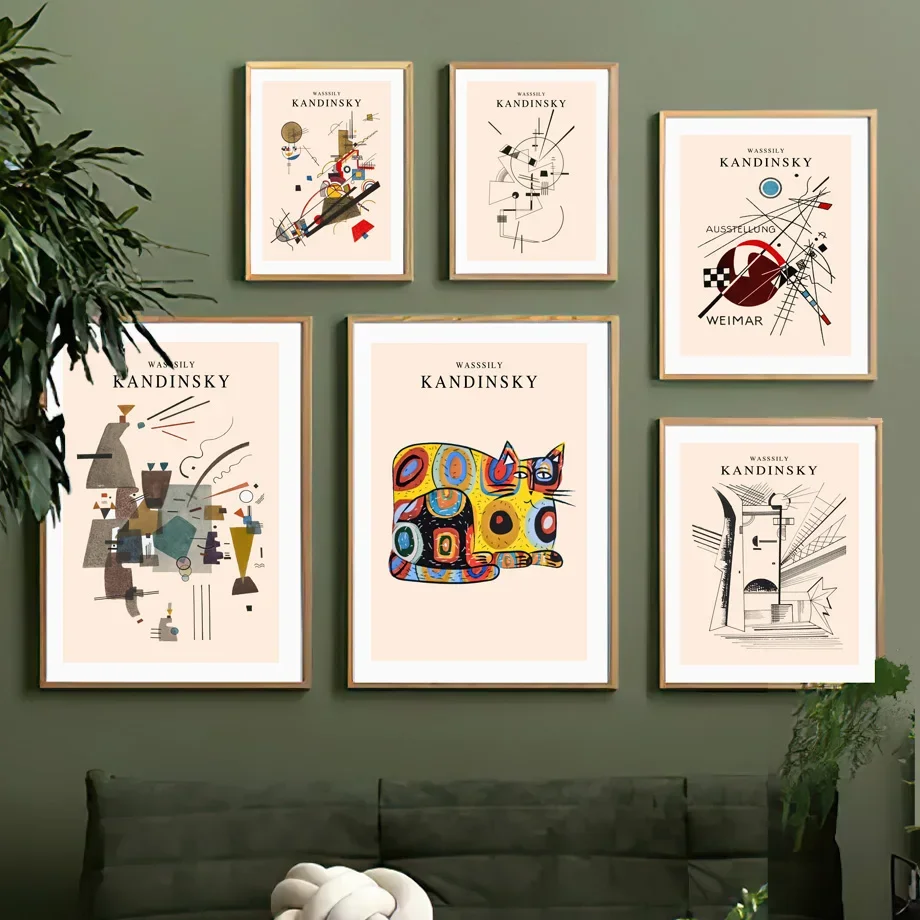 

Geometry Lines Cat Works Vintage Kandinsky Abstract Art Poster And Prints Canvas Wall Decoration Home Paintings For Living Room