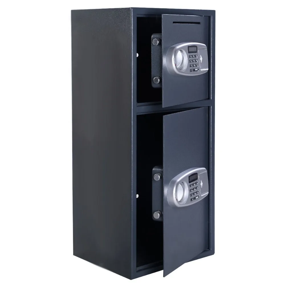 Double Door Digital Safe Depository Drop Box Safes Cash Office Security