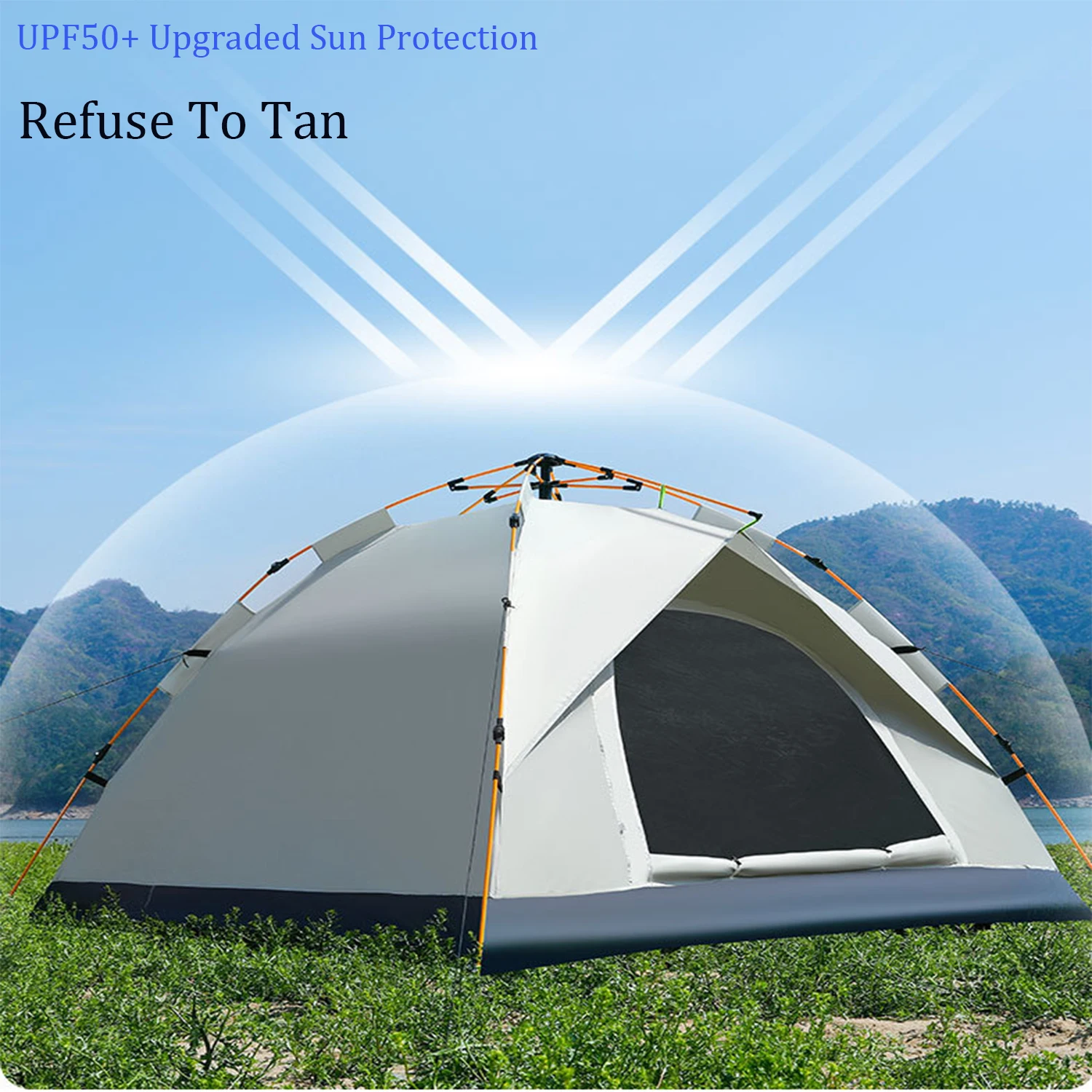 Tent Outdoor Folding Portable Camping Equipment Camping Overnight Thickened Full Rain Protection Outdoor Automatic Beach