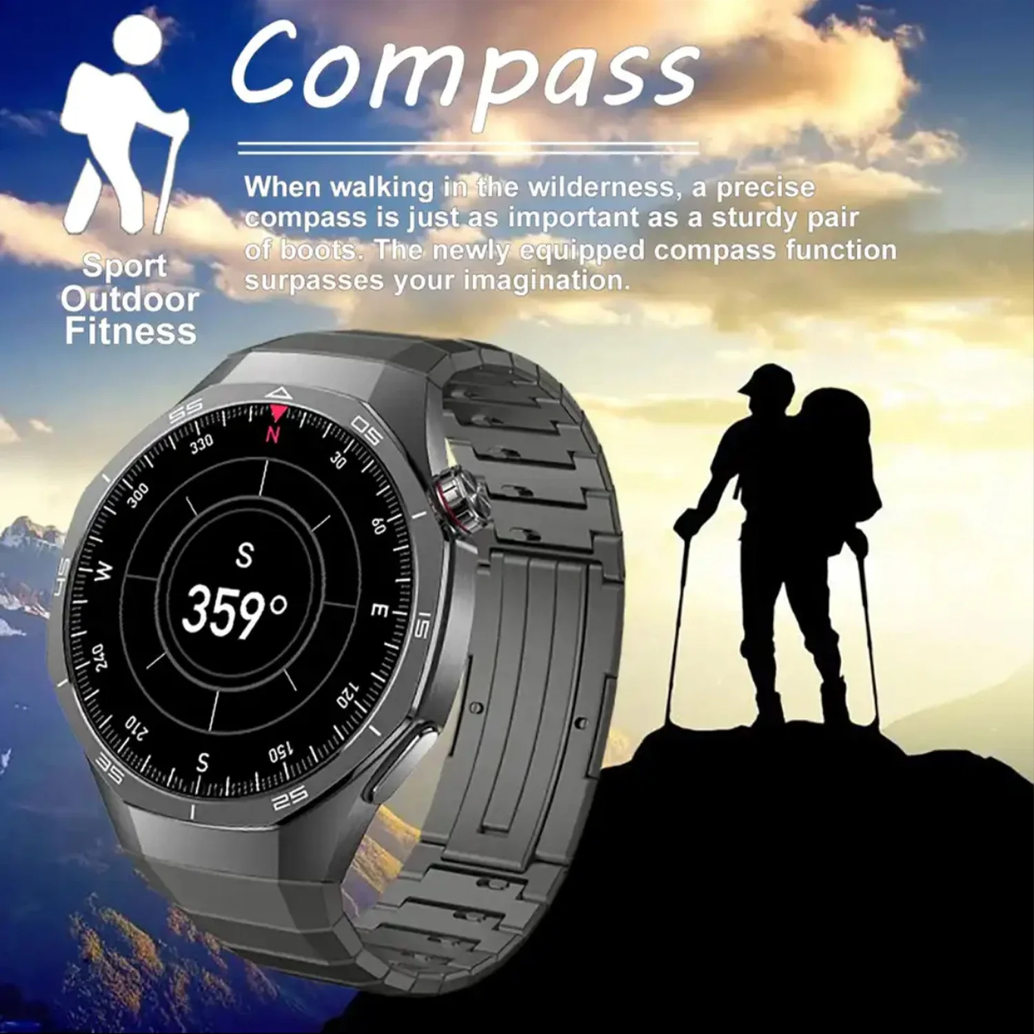 New HT32 For HUAWEI GT5 Pro GPS NFC Smart Watch Men HD AMOLED Screen Heart rate Bluetooth Call IP68 Waterproof Man Smartwatch