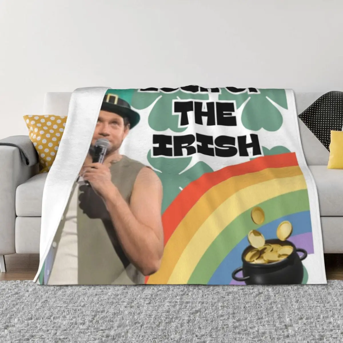 Niall Horan Luck Of The Irish Design Throw Blanket Plush Soft Plush Plaid Baby Luxury Brand Blankets