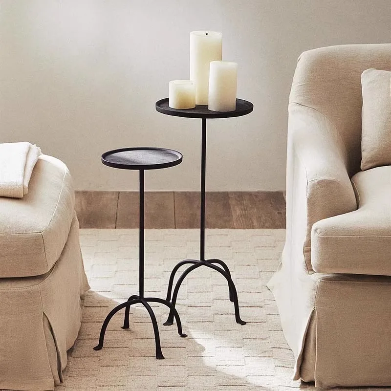 Luxury Iron Coffee Tables Modern Center Table for Bedroom Circular Industrial Side Table Living Room Sofas Furniture Offers