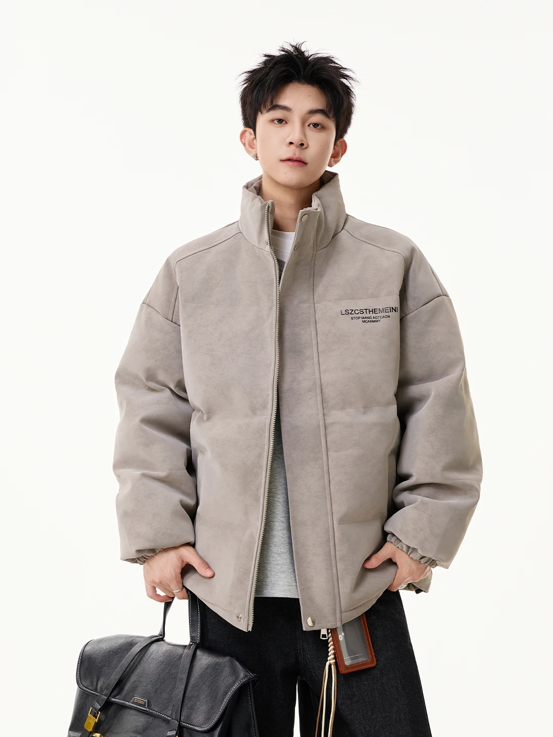 

Мужская зимняя куртка из матовой искусственной кожи с воротником-стойкой, утепленная хлопком, свободного кроя, теплая, в стиле ретро, повседневная