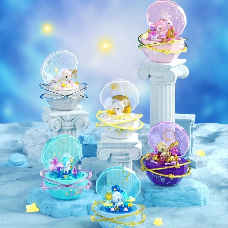 New JAKI  Tokidoki Dream Unicorn Blind Box Building Blocks Zodiac Decorative Ornament Home Desktop Decoration Gift For Women