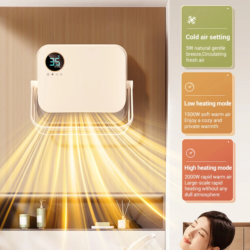 

2000W Bathroom Ptc Heater Hot Air Fan PTC Heating Towel Hanger Mounted Electric heater Electric Stove