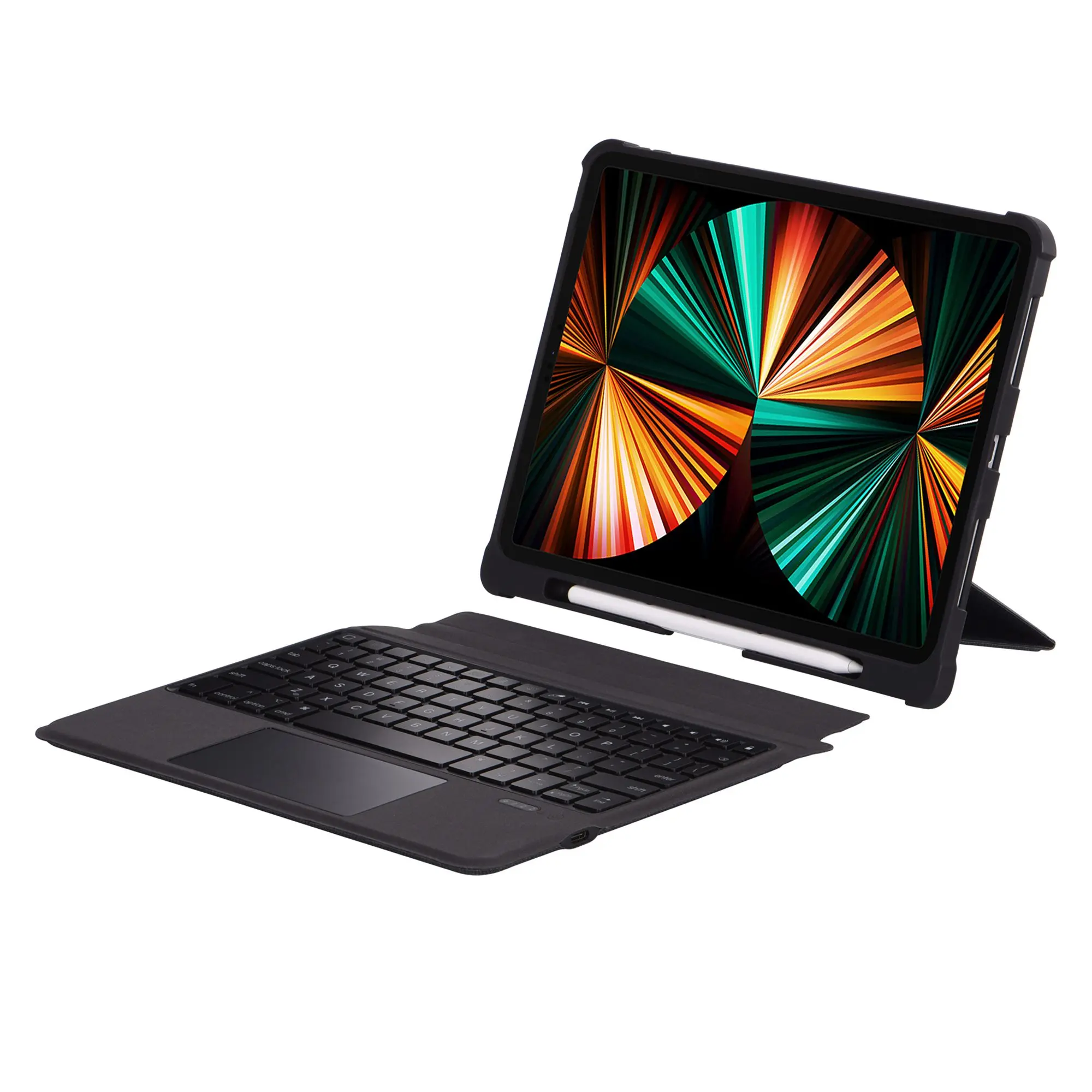 

T5207D For iPad Pro 11 (2018) / (2020) / Air (2020) 10.9 inch Detachable Bluetooth-compatible Keyboard Case with TouchPad, PU Le