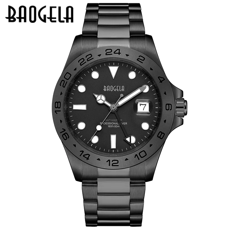 

BAOGELA Fashion Business Mens Watches Top Luxury Brand Imported Swiss Movement Quartz Stainless Steel Waterproof 50M Wristwatch