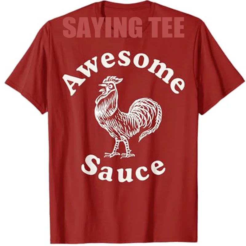 Fantastisches Sauce Chicken Rooster T-Shirt Farmer Grafik Outfit Y2k Design Sommermode Kleidung Kurzarm Blusen Spruch T-Shirt – Detail 3