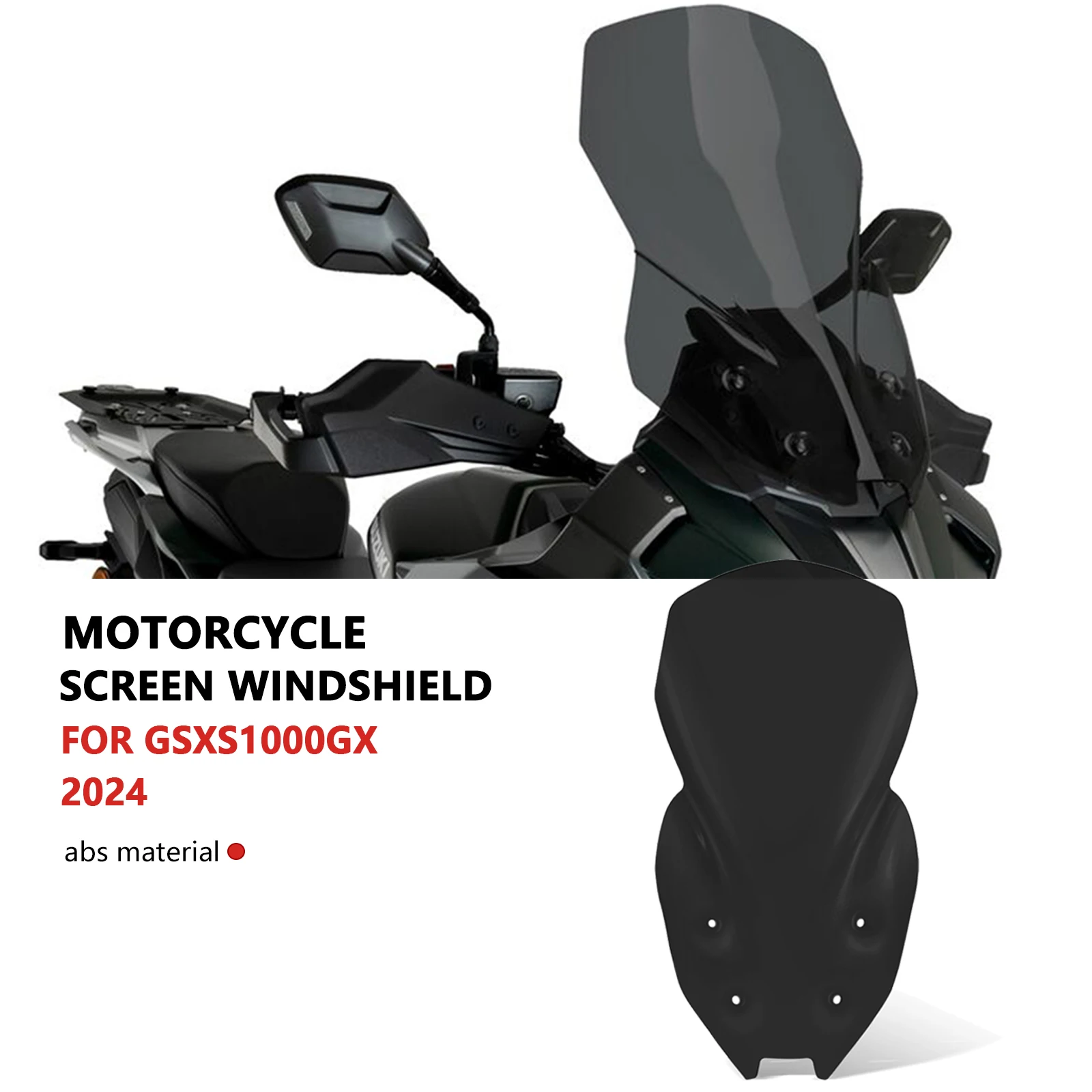 

For GSX-S1000GX 2024 2025 Motorcycle Front Heightening Windshield Windscreen Spoiler Baffle Wind Deflectors Fairing