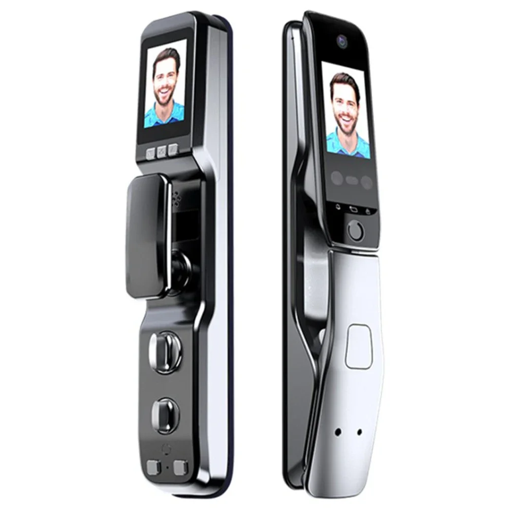 Fingerprint lock of household security door with camera capture 3D face recognition brush fingerprint lock