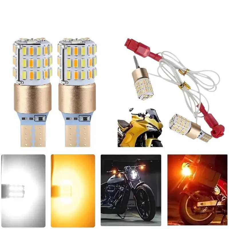 2x Car Signal Light T15 W16W LED Bulb W5W 4014 LED Lights Canbus No Error High Power Two-color Reverse Back Parking Lamp 12V