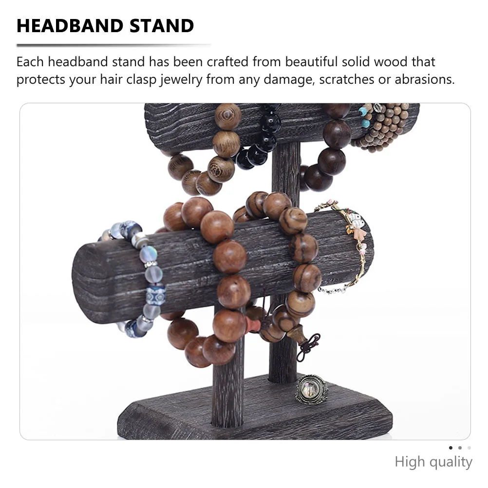 

1Pcs Solid Wood Jewelry Organizer Display Headband Holder Rack Scrunchie Storage Rack Hair Tie Holder Scrunchie Stand