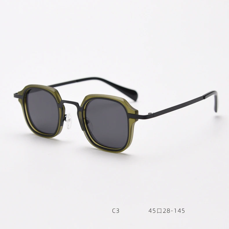55689 Vintage Polygonal Polarisierte Sonnenbrille Mode Persönlichen Stil Punk Sonnenbrille UV400 Shades Weibliche Schwarz Oculos