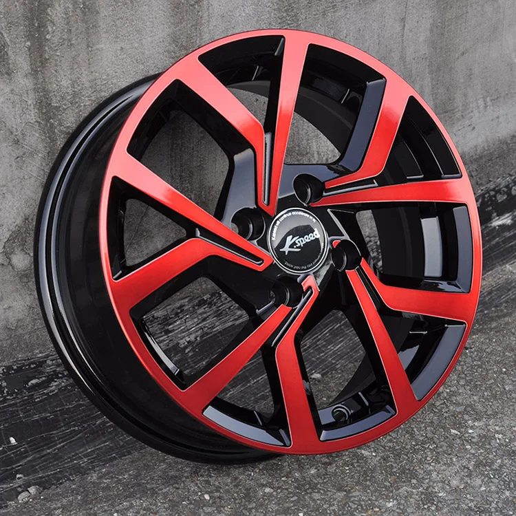 Wholesale popular promotions cheap red 14 inch alloy wheel rims with 4 holes