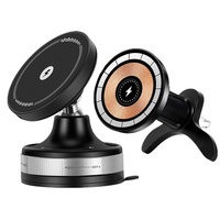15W Vacuum Suction Cup Magnetic Car Phone Holder Wireless Charger Mirror Bath Gym For Iphone 16 15 14 13 12 Pro Max Samsung S25