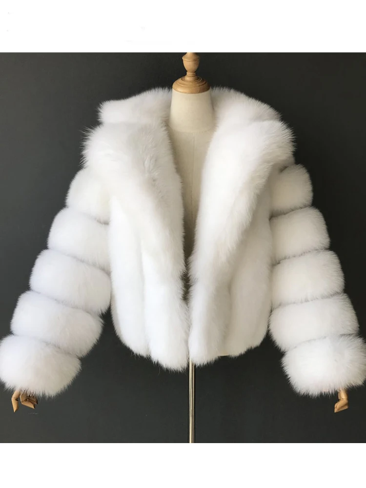 ZADORIN New Winter Mink Fur Coat Women Luxury FAUX Fox Fur Coat Thick Warm Lapel Long Sleeve Black White Fluffy Fur Jacket