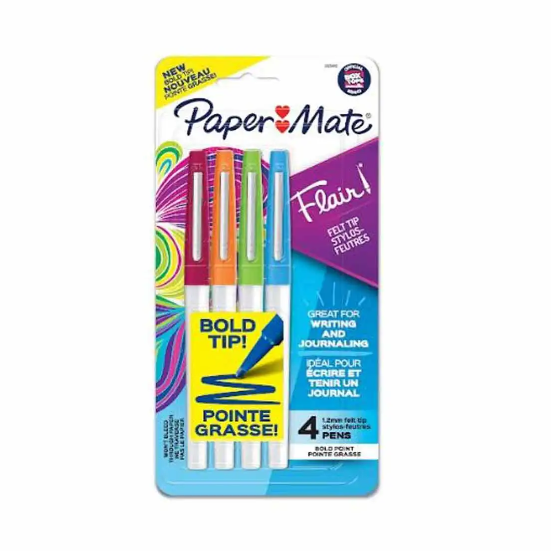 Paper Mate Flair Thick Tip 4 Colors Hydrographing Pen