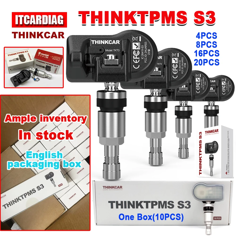 

Датчик THINKCAR S3 THINKTPMS S3 315/433 МГц для контроля давления в шинах, совместим с инструментом Thinkcar Mucar TPMS, подходит для 98% автомобилей.
