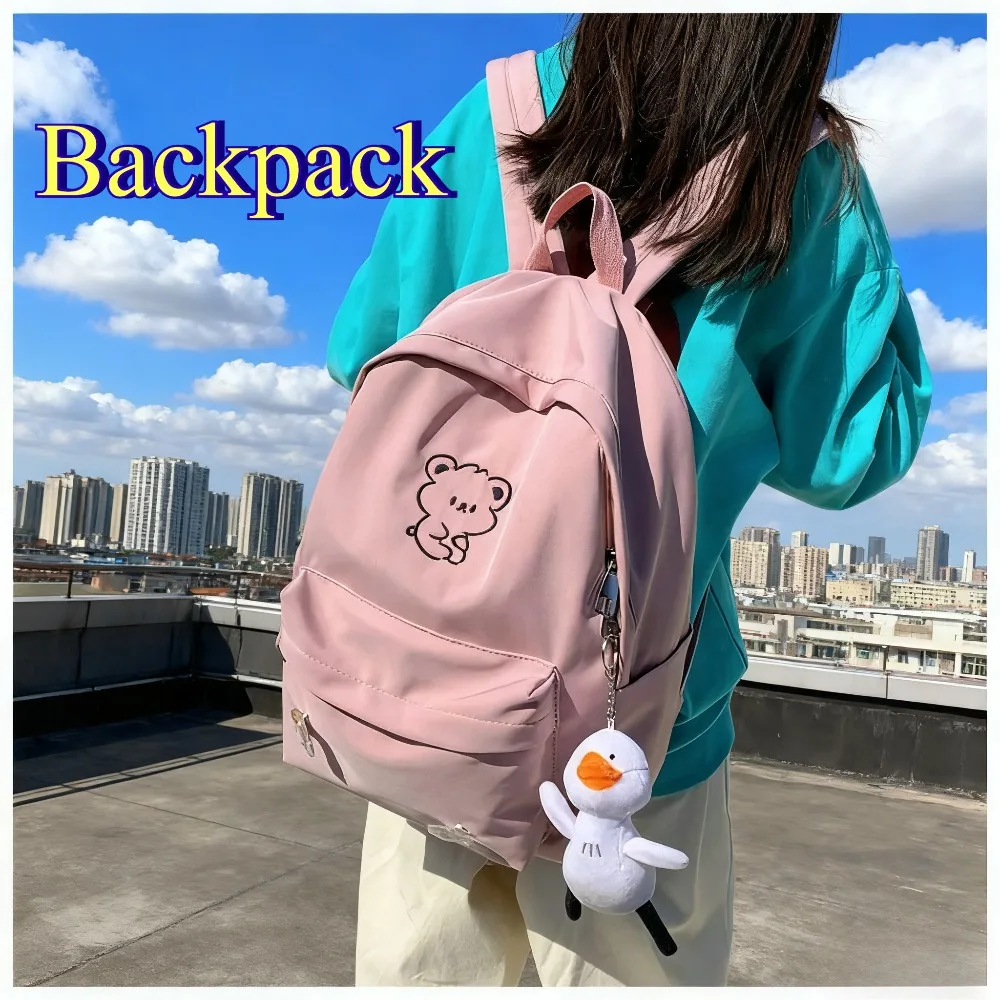 

Модный женский рюкзак 2025 года, простая школьная сумка в стиле Ins, двойная сумка на плечо для девочек-подростков, модная горячая распродажа