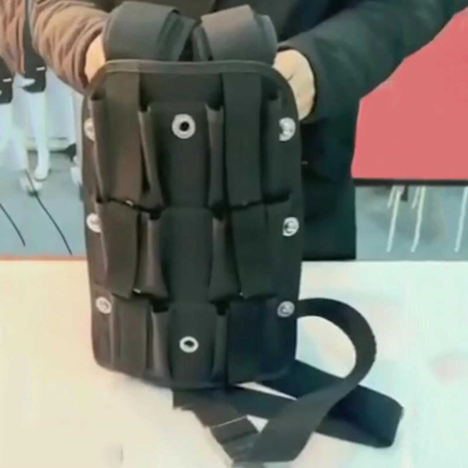 Scuba Diving Backplate Harness Cushion Pad with PET Nylon Weight Storage Pockets for Diver Equipment Underwater Tools