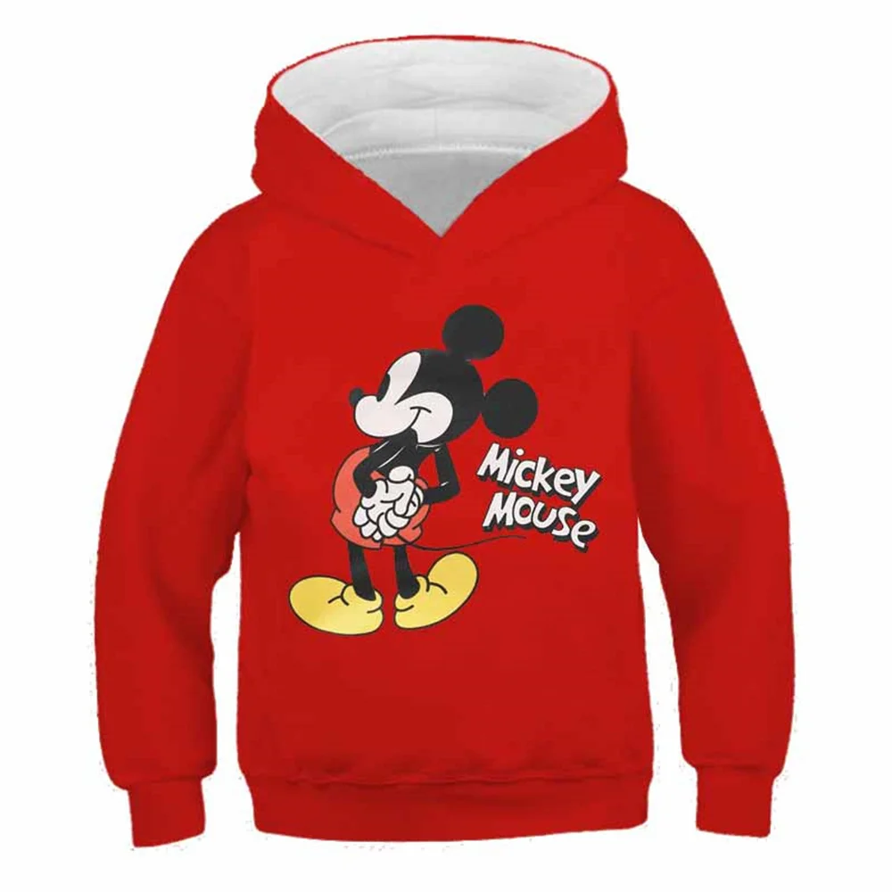 2024 Children's Pullover Disney 3D Mickey Mouse Hoodie Spring and Autumn Fashion Long Sleeve Adult Hooded Top Clothing