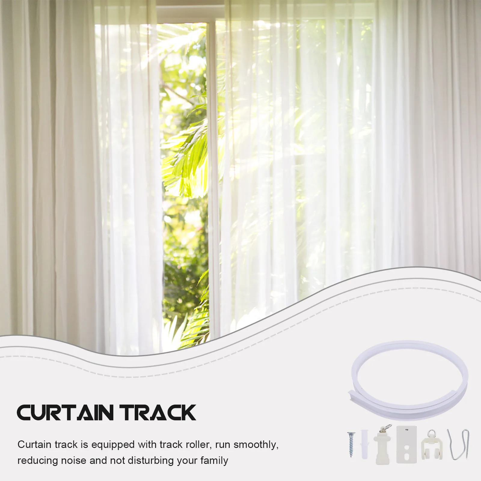 

Комплект гибких карнизов из нержавеющей стали и ПВХ для потолочного крепления, с подвижными элементами, для эркерных окон и разделения комнат, бесшумные шторы