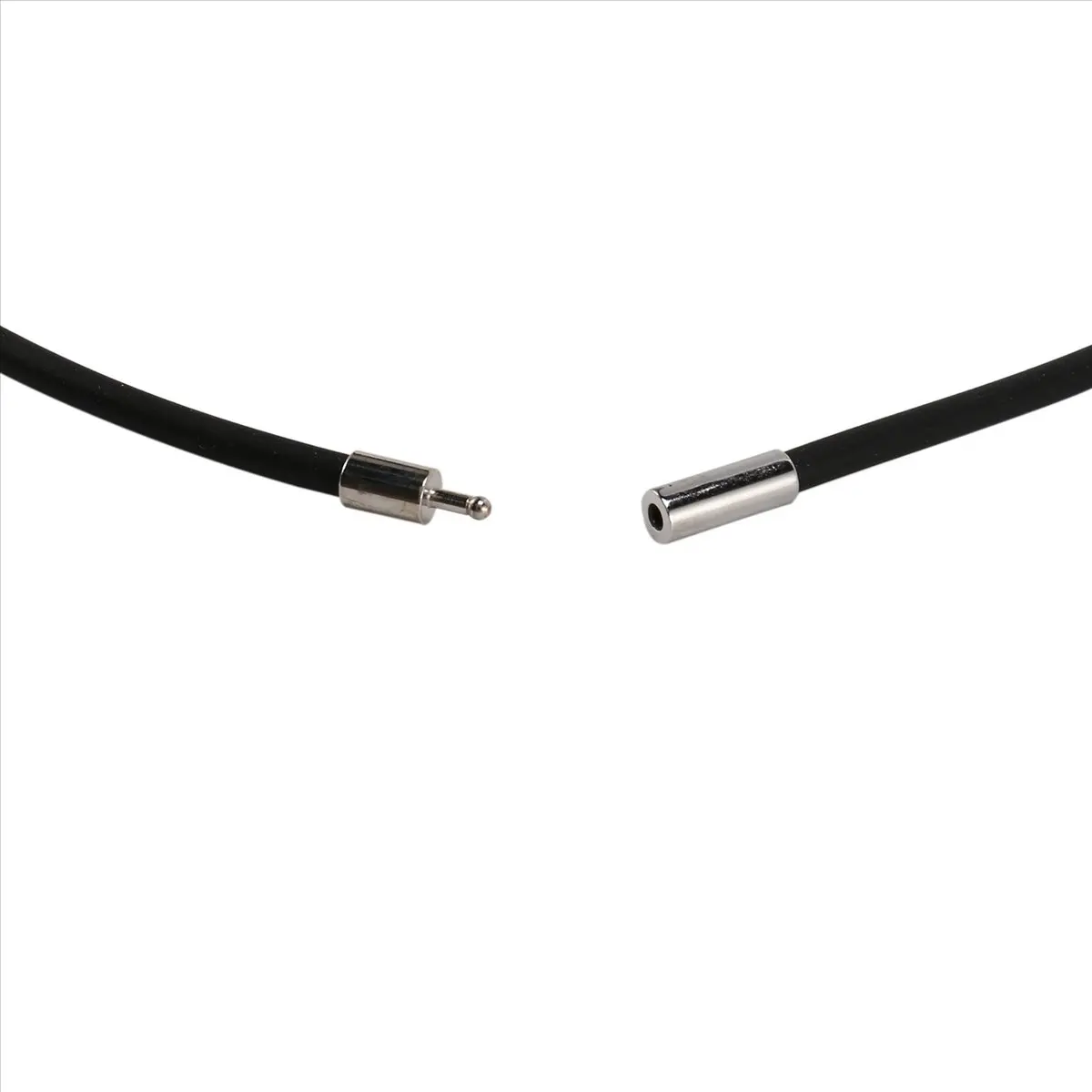Efficient- 5pcs 3mm Black Rubber Cord Necklace with Stainless Steel Closure - 18 Inch