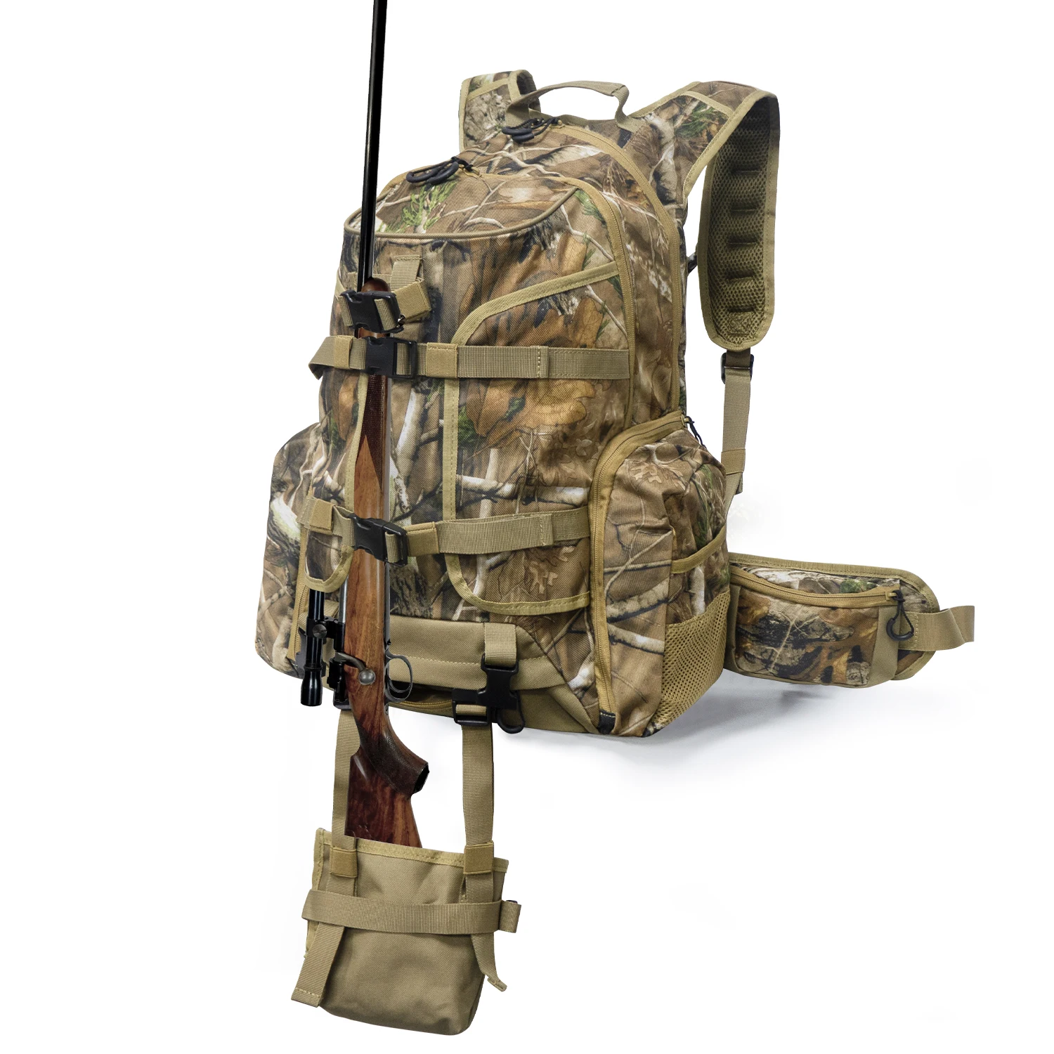 WESTTUNE sac à dos de chasse sac de chasse en plein air avec porte-fusil sac à dos stratégique de Camping étanche pour système de transport de pistolet à arc