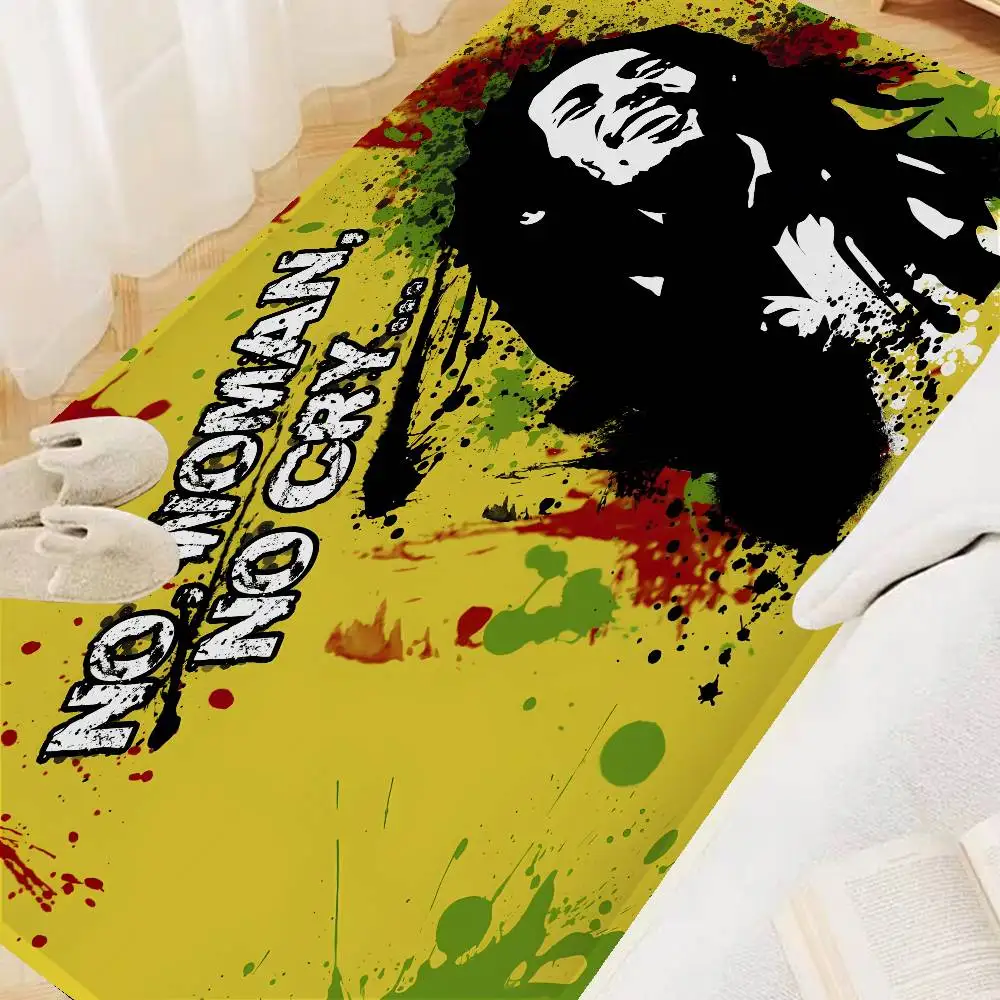 Pop Singer Reggae B-Bob M-Marley Floor Mat Rectangle Anti-slip Home Soft Badmat Front Door Indoor Outdoor Mat Hotel Decor Mat