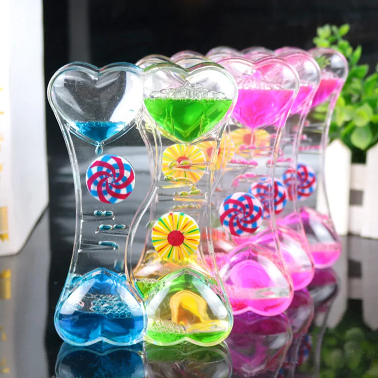 Creative Slide Oil Drop Hourglass Toy Plastic Funnel Gift Ornaments Liquid Hourglass Dynamic Oil Leak Decorative Ornament