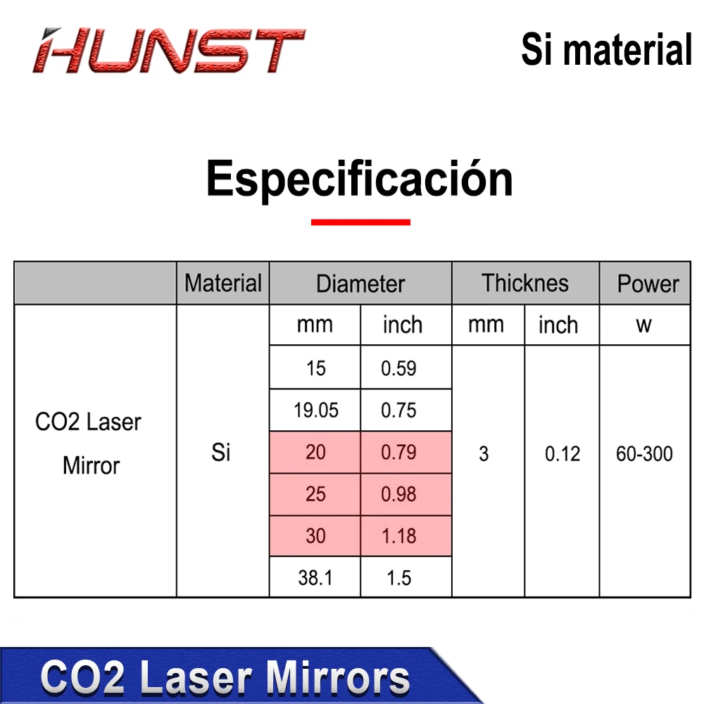 HUNST Co2 Laser Si Reflective Mirrors for Laser Engraver Gold-Plated Silicon Reflector Lenses Dia. 20 25 30mm image 3