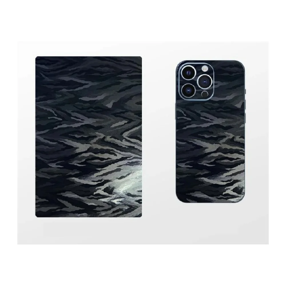 VORMIR 50 Stück schwarze Textur geprägte Telefon-Rückseite, Aufkleberbögen, individuelle Handy-Displayschutzfolie für Filmschneidemaschine