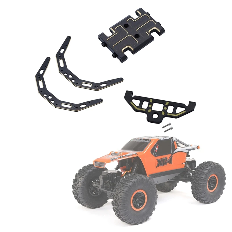 4Pcs Brass Chassis Set Side Plates Skid Plate Battery Tray Cover For AXIAL AX24 1/24 RC Crawler Car Upgrade Parts