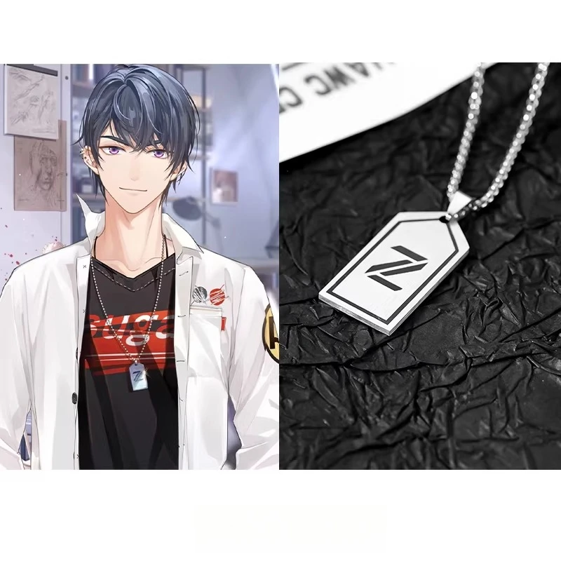 Game Tears of Themis Marius Luke Raven Libra Necklace Z Standing Sign Pendant Cospaly Jewelry Doujin Gifts for Friend Family