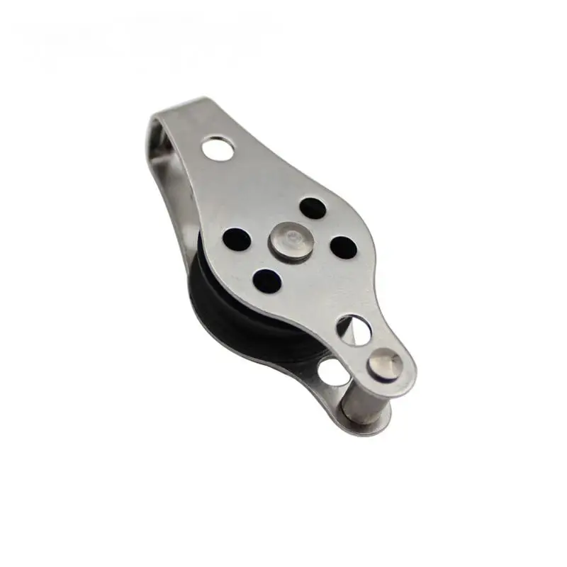 608 Wear Resistant Pulley 304/316 Stainless Steel Nylon Sheave Single Lashing Eye for Mountain Rescue Rope Guide Use