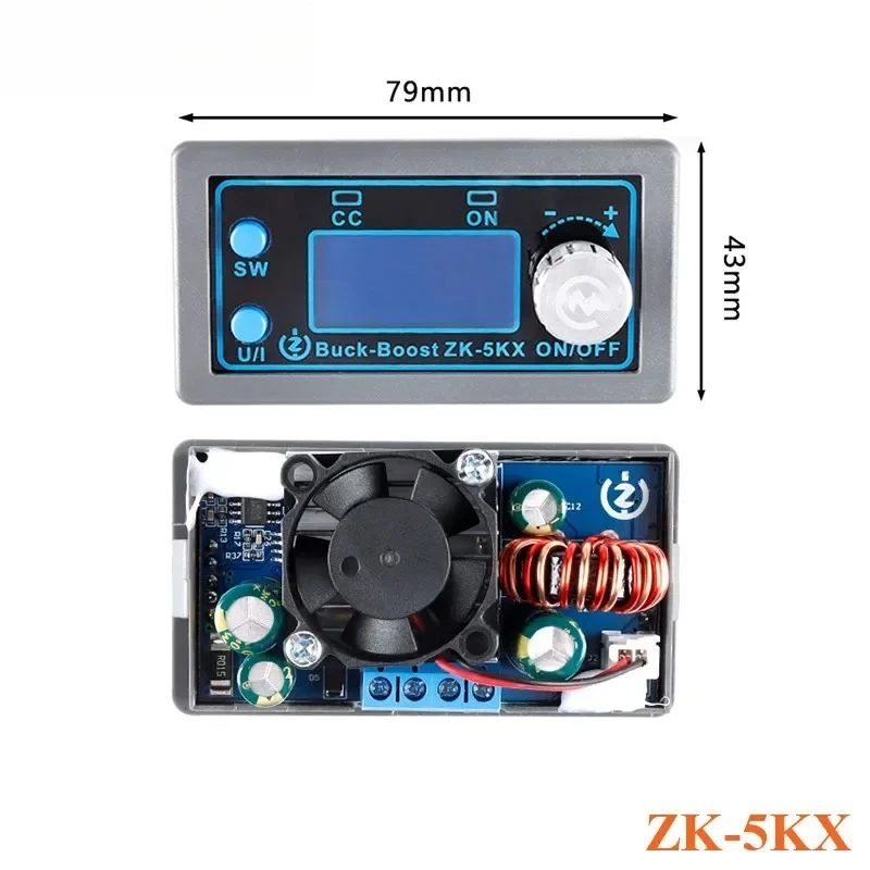 ZK-5KX DC Buck Boost Converter Board Module Step Up Down Power 0.6-36V 5A 5V 6V 12V 24V 80W ZK-4KX CC CV Adjustable Regulated