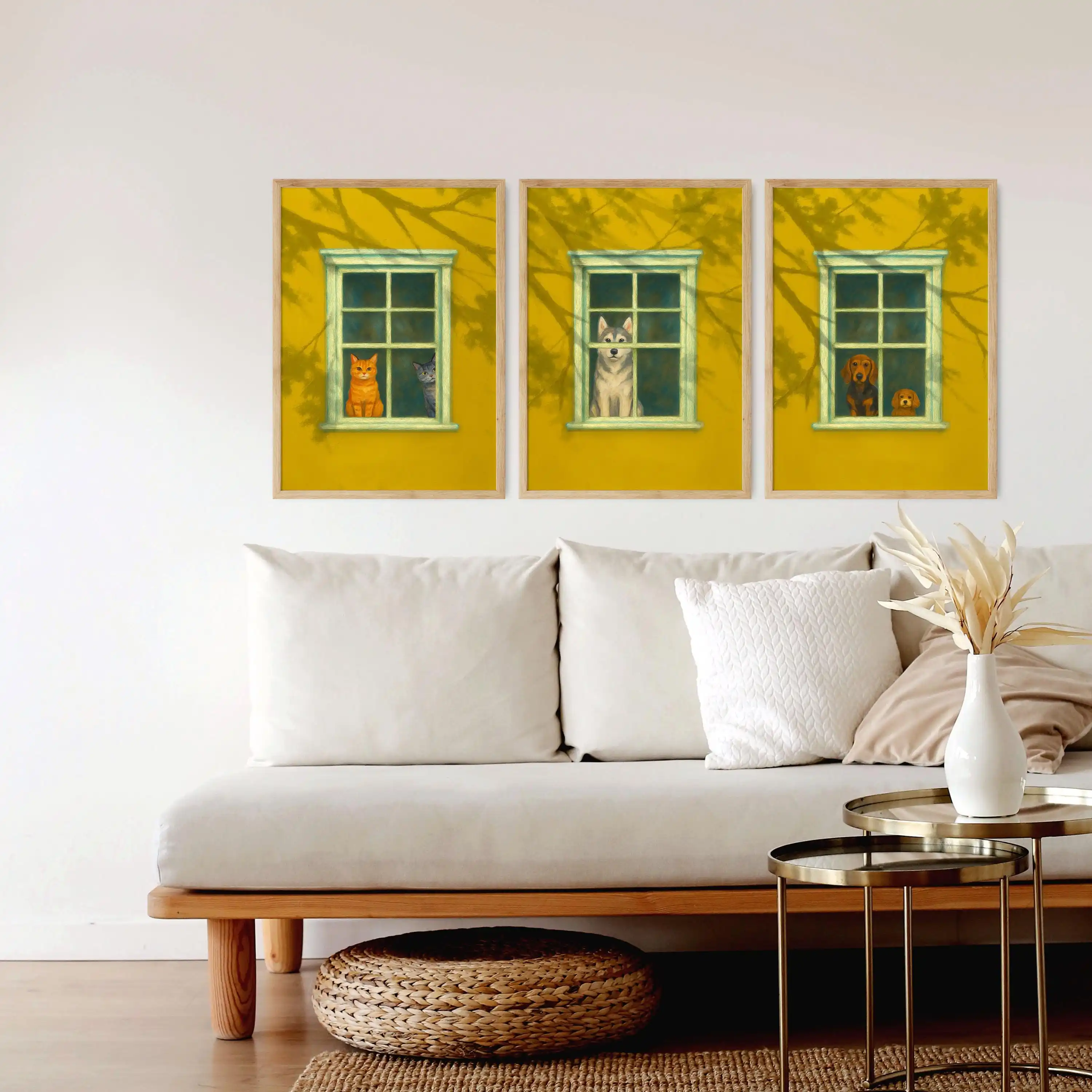 (3 sztuki bez ramy) 3 sztuki ż – Home Decor Yellow recenzja i cena