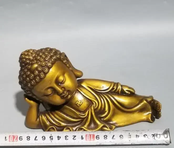 

Китайская латунная статуя Будды Спящего Будды Шакьямуни