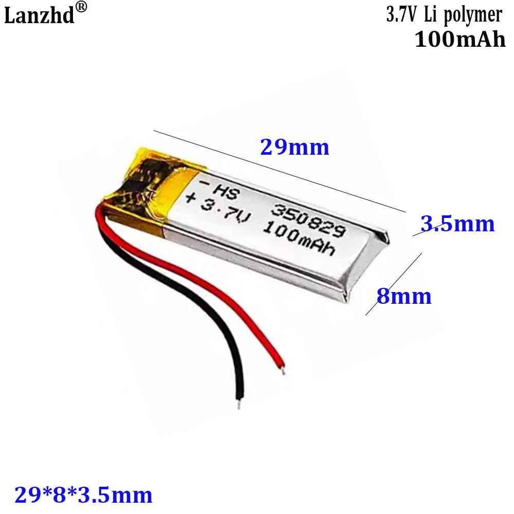 

3.7V lithium battery 350829 is suitable For Xiaomi Bluetooth Headphones Sport Youth Edition Selfie stick Battery