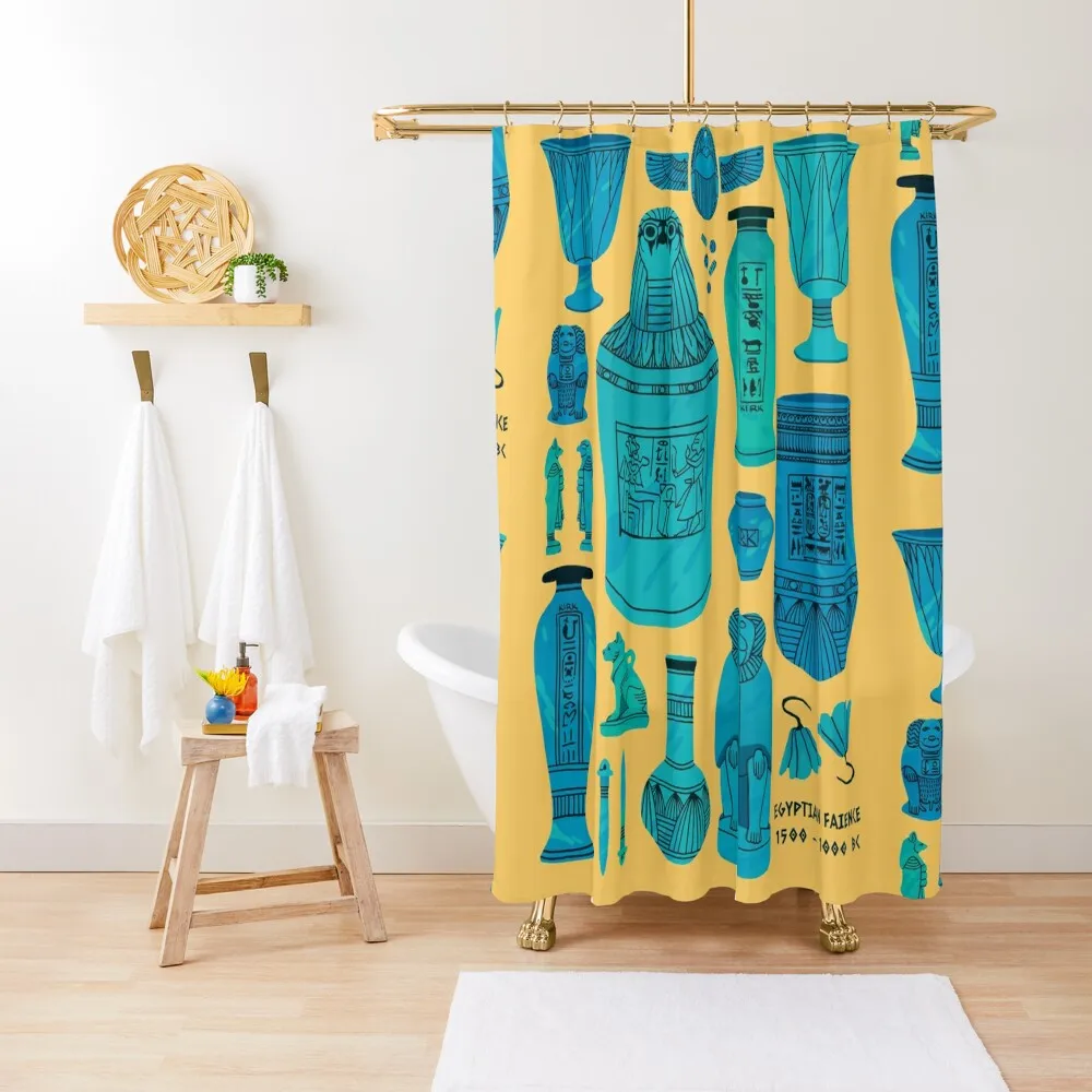 

Egyptian Faience Shower Curtain Shower Bathroom Toilet Accessories Bathroom Bathtub Curtain