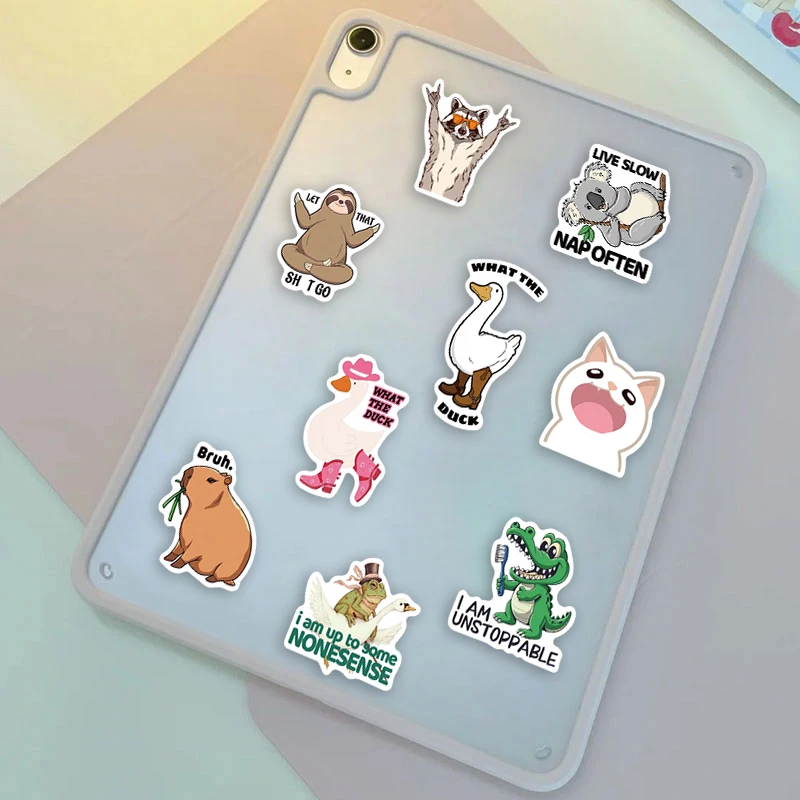 50 pçs engraçado animal diversão adesivos diy casos de telefone portátil copos computador brinquedos adesivos