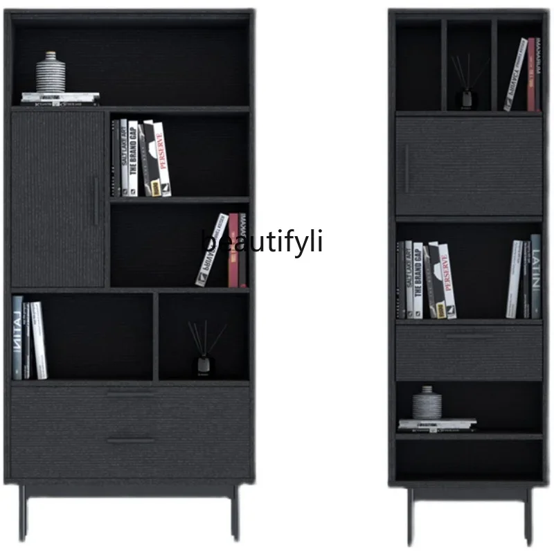 

Modern Simple and Light Luxury Bookshelf Combination Nordic Minimalism Household Shelf Solid Wood Bookcase