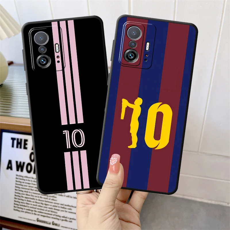 Крутой чехол с футбольным номером для Xiaomi Mi 15 10T 13Lite 12 Lite 11T Pro 14 Pro 11 Lite 12T 12x Soft Cover