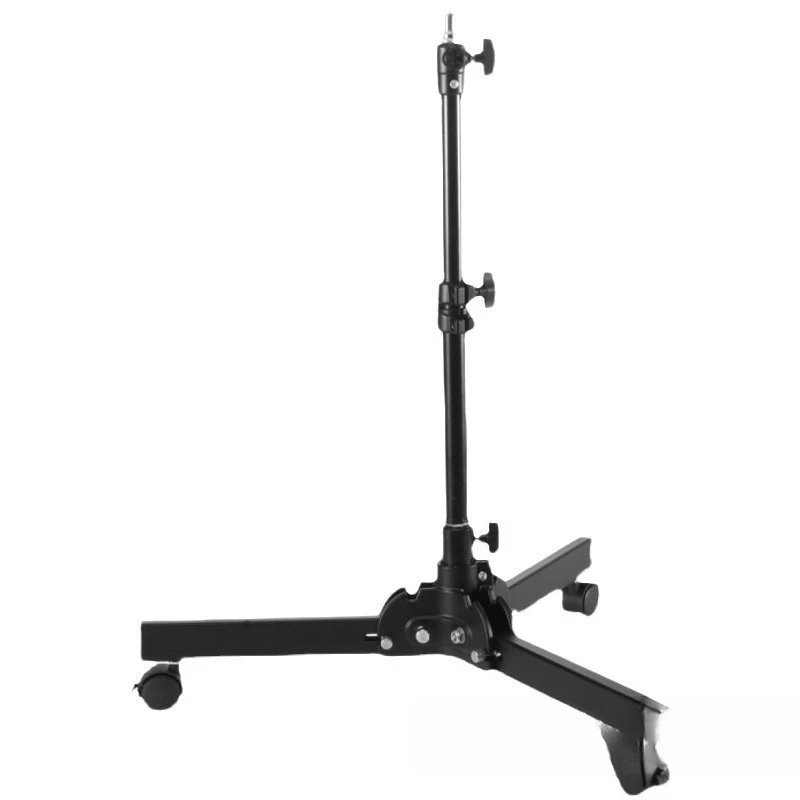 

Floor light stand with wheel Stainless steel pulley bracket Folding type with brake
