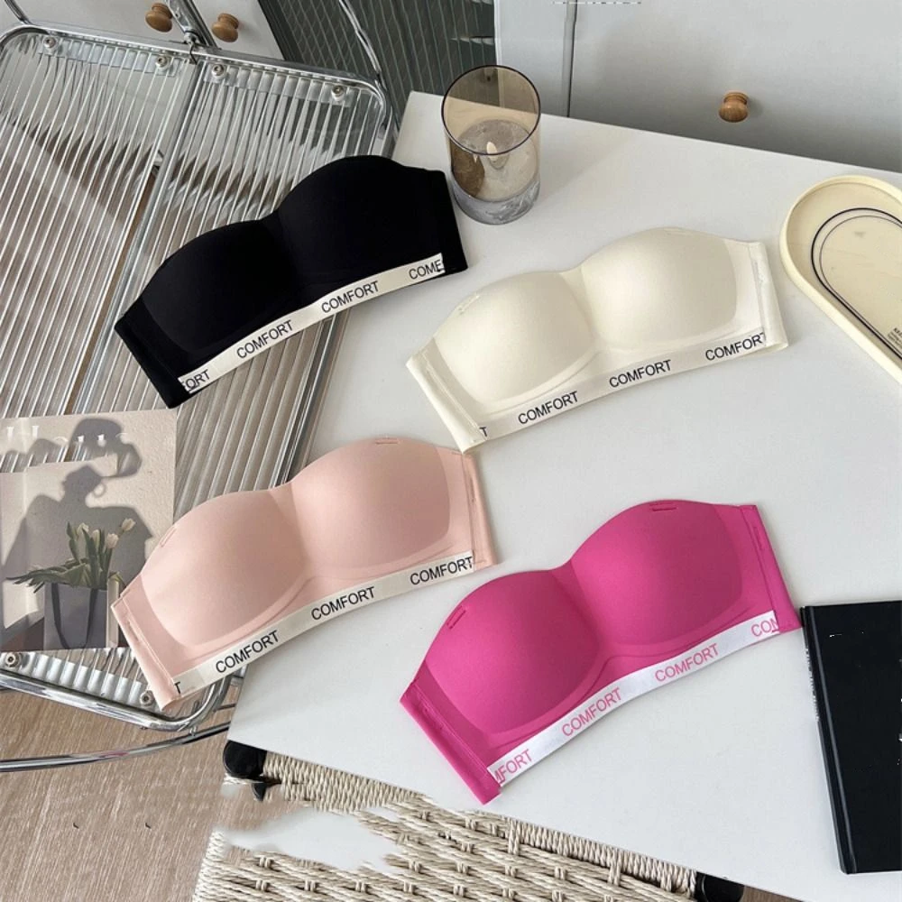 

Sweet Letter Wireless Deep V Bra Close-fitting Anti-sagging Push Up Underwear Traceless Gathered Breasts Seamless Bras Sport
