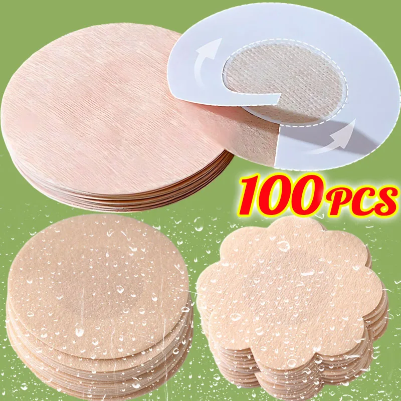 10/100PCS adesivi per copricapezzoli donna nastro per sollevamento del seno Pasties invisibile autoadesivo monouso imbottitura per reggiseno Patch per pasta pettorale