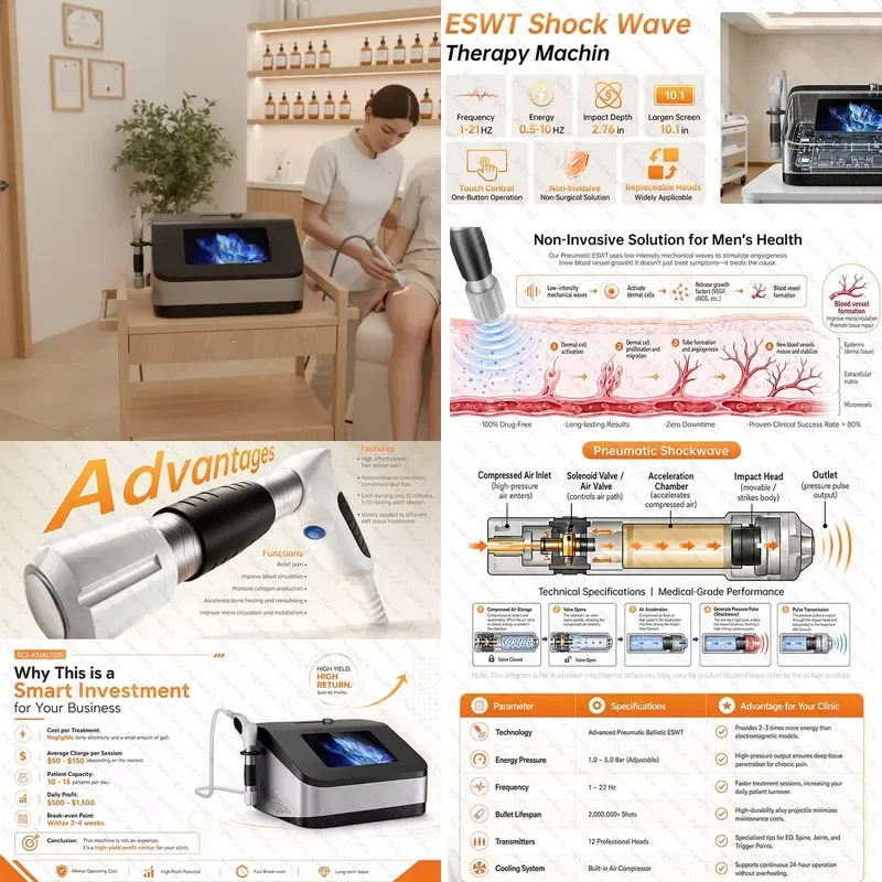 

NewFace 2026 Professional ESWT Shockwave Therapy Device for Sports Injury ED Health Erectile Dysfunction Heel Spur Joint Pain
