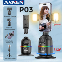 AXNEN P03 Gimbal Mobile Phone Stabilizer AI Face Tracking 360 Rotation Desktop Follow Selfie Stand for Iphone 15 Pro Max Android