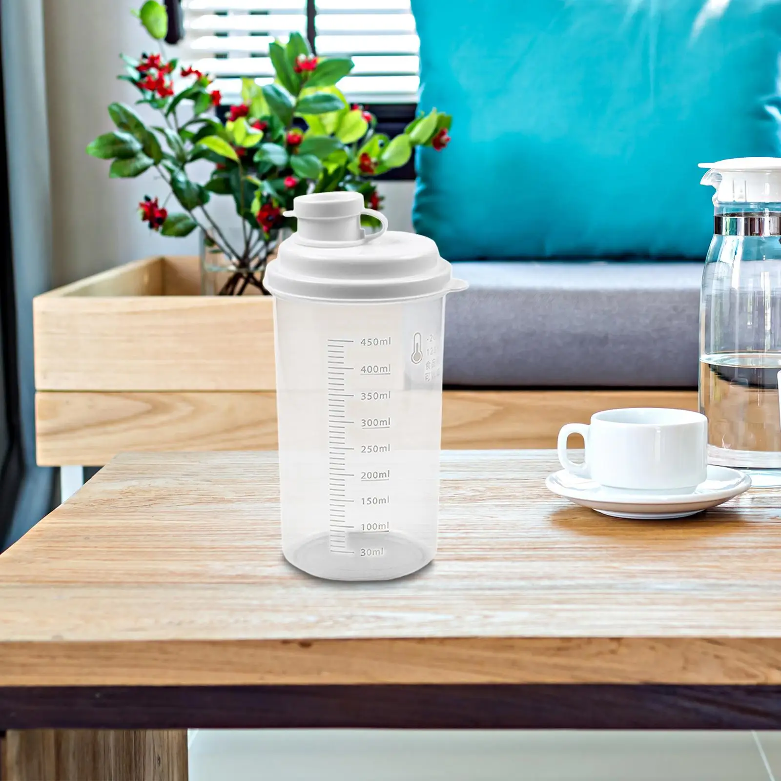 Juice Bottle Wide Mouth Design, Thermal Resistance, Multi Purpose Portable with Scale Drink Bottle for Tea Gym Family